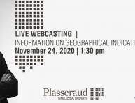 Session d’information de l’OMPI sur les indications géographiques : intervention de Plasseraud IP, 24 novembre 2020